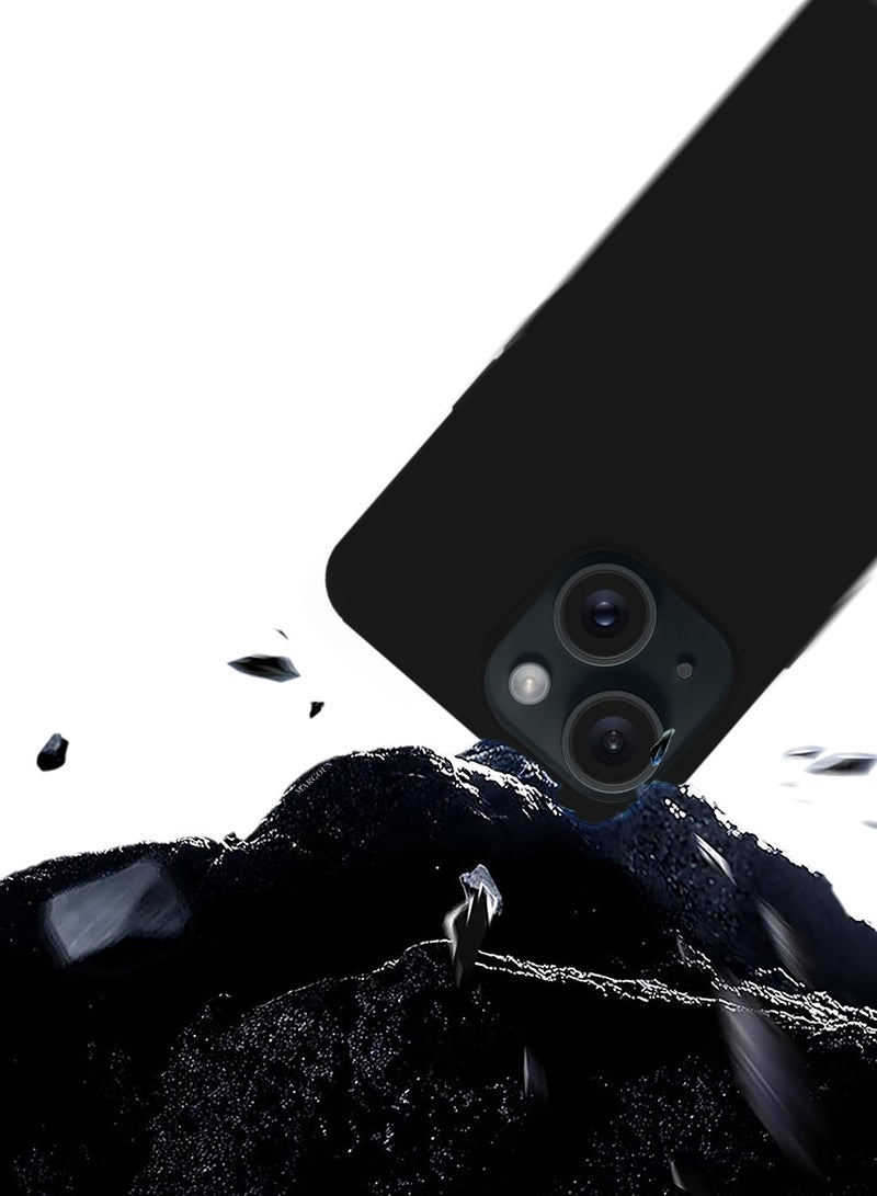 Silicone Case Cover for Apple iPhone 15 Plus, Slim Protective Cover with Microfiber Lining, Drop Protection - Black - Image 5