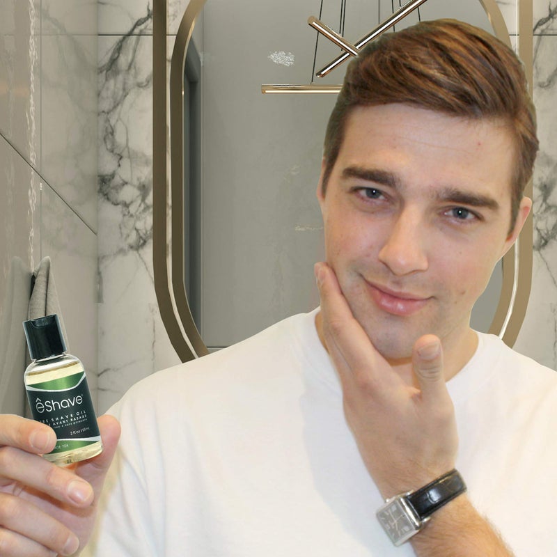 eShave Pre Shave oil for men- protects from shaving irritation and razor burn- for smoothest shave and silky skin- All Natural Shaving oil 2 oz - Image 4