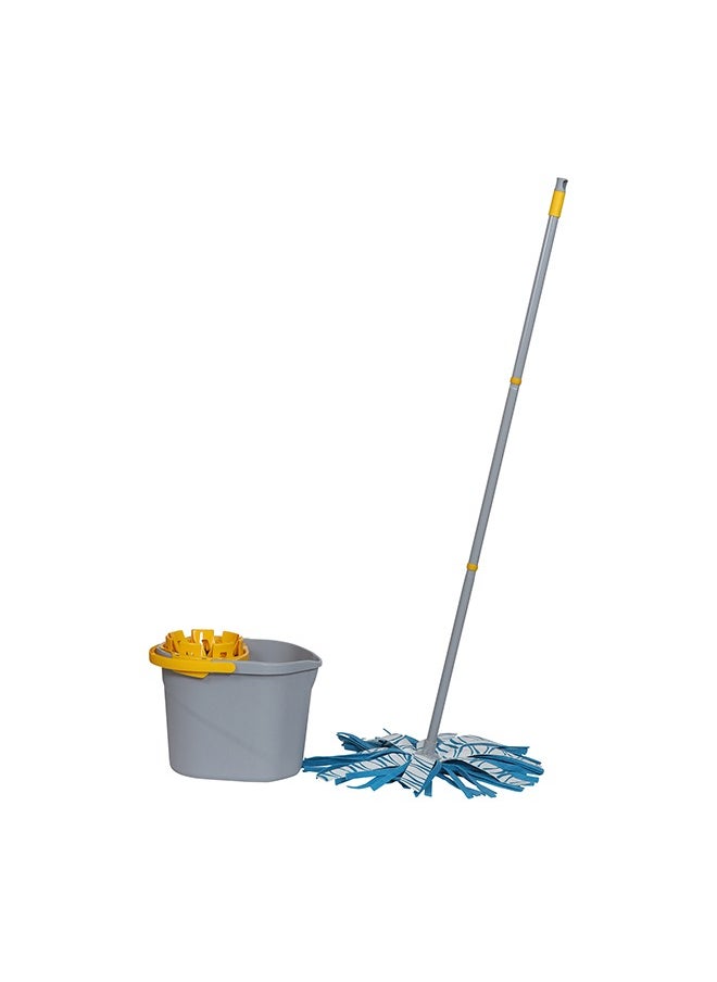 APEX - Manual Mop With Bucket And Plastic Wringer And Microfibrer Mop - Image 1