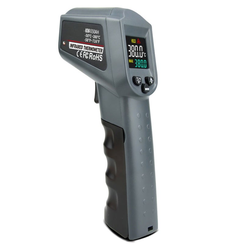 Infrared Thermometer: KM-550AH High Accuracy Laser Targeting - Color LCD Display With Backlight One-Handed Operation For Home, Outdoor And All Age Groups - Image 1
