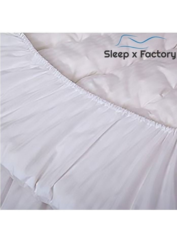 Sleep x Factory - 14cm Height Circular Mattress Topper 220cm Radius With Cotton Cover - Image 1