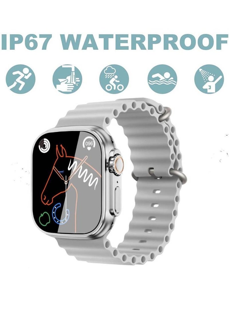 Zoom Plus - Watch 8 Ultra Bluetooth Calling Fitness Tracker With Heart Rate Sleep Monitor Smart Watch Silver/Grey - Image 1
