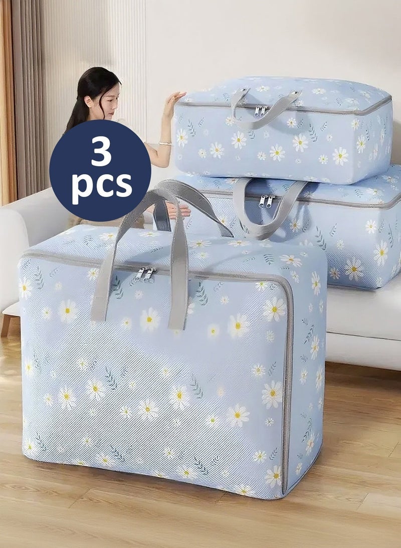 3 Pcs 71*51*31cm Space Saving Self Compression Organizer, Compression Storage Bags Space Saver Bags for Storing Clothes, Comforters, Blankets, Pillows - Image 1