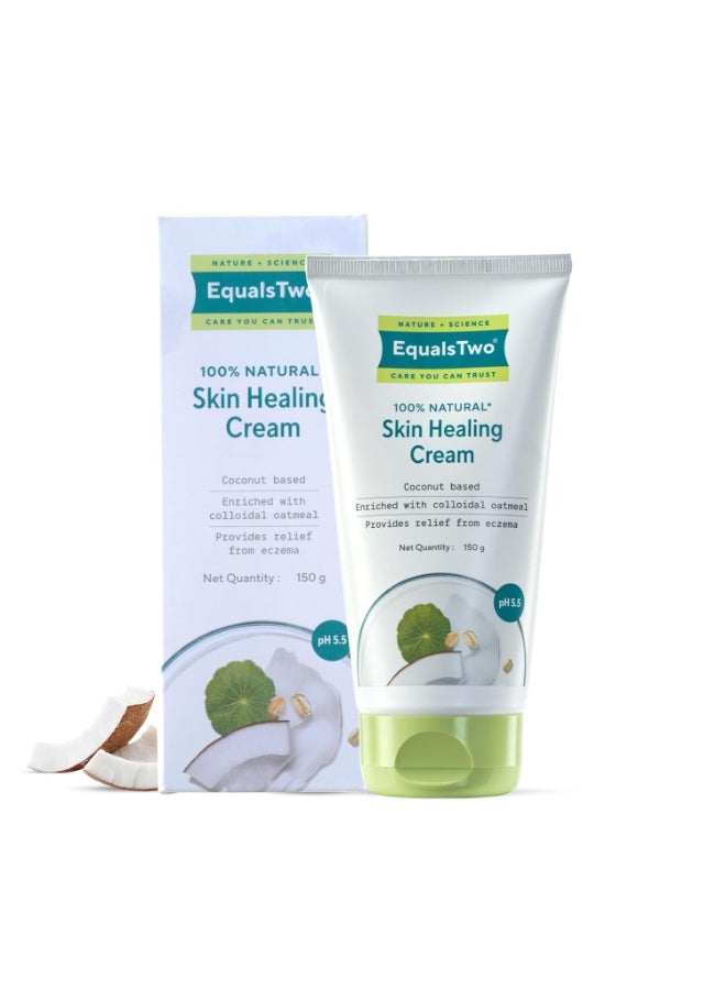 EQUALSTWO by Zydus Skin Healing Cream for Baby & Mom – 150gm | Eczema Relief, Rash & Dry Itchy Skin | pH 5.5 | Dermatologist-Tested | Gentle Moisturizer for Sensitive, Red, Irritated Skin, (Pack 1) - Image 1