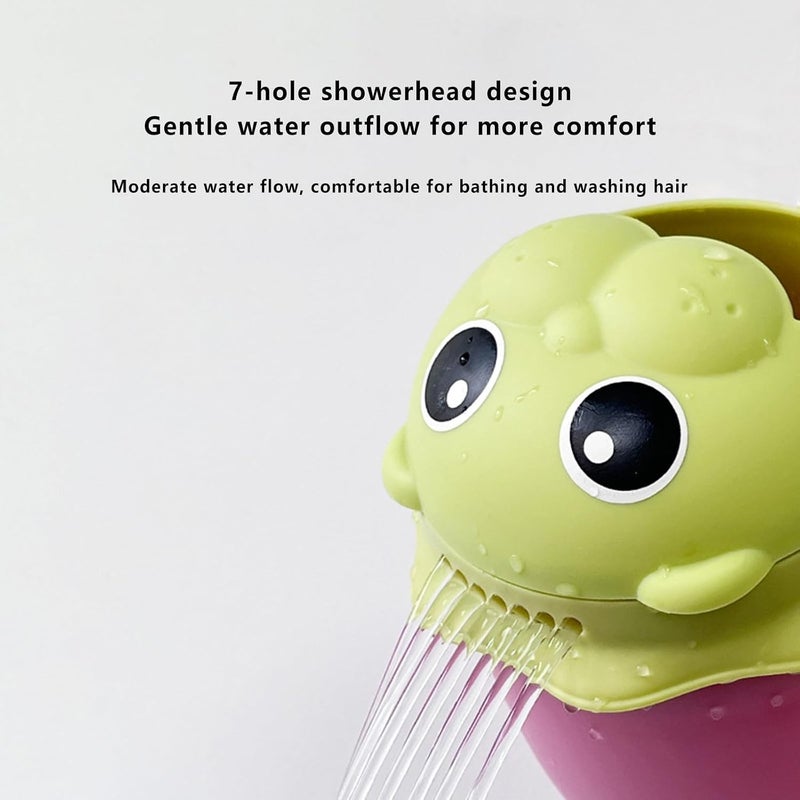 Baby Bath Rinse Cup 22.9oz Cute Animal Waterfall Rinser for Newborn Hair Washing Flow Control Shower Tool Infant Bathing Accessory Pink - Image 3