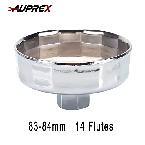 AUPREX 84mm 14 Flutes Oil Filter Wrench - Chrome Plated Steel - Universal Compatibility with Mercedes, Dodge, Jeep 3.0L Diesel Engines - Image 2