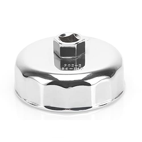 AUPREX 84mm 14 Flutes Oil Filter Wrench - Chrome Plated Steel - Universal Compatibility with Mercedes, Dodge, Jeep 3.0L Diesel Engines - Image 1