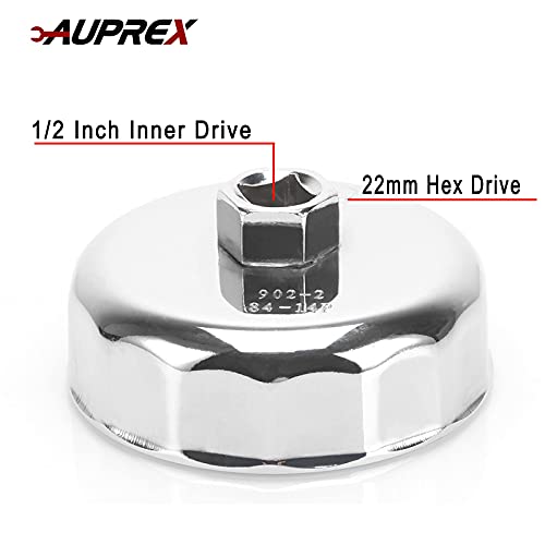 AUPREX 84mm 14 Flutes Oil Filter Wrench - Chrome Plated Steel - Universal Compatibility with Mercedes, Dodge, Jeep 3.0L Diesel Engines - Image 5