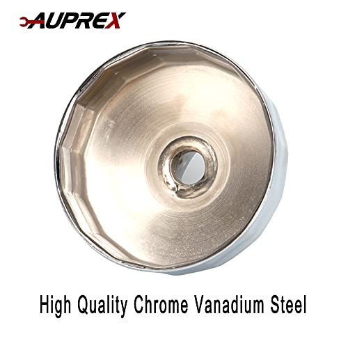 AUPREX 84mm 14 Flutes Oil Filter Wrench - Chrome Plated Steel - Universal Compatibility with Mercedes, Dodge, Jeep 3.0L Diesel Engines - Image 4
