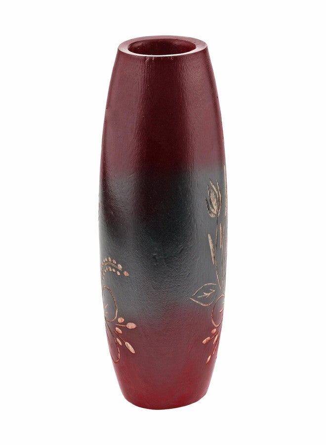 AeraVida Bold and Vibrant Flower Garden Red Mango Tree Wood Flower Vase | Hand-Carved Decorative Wooden Vase for Home or Office | Rustic Nature-Inspired (3 in (Diameter) x 6 in (Tall), 2, 2) - Image 2