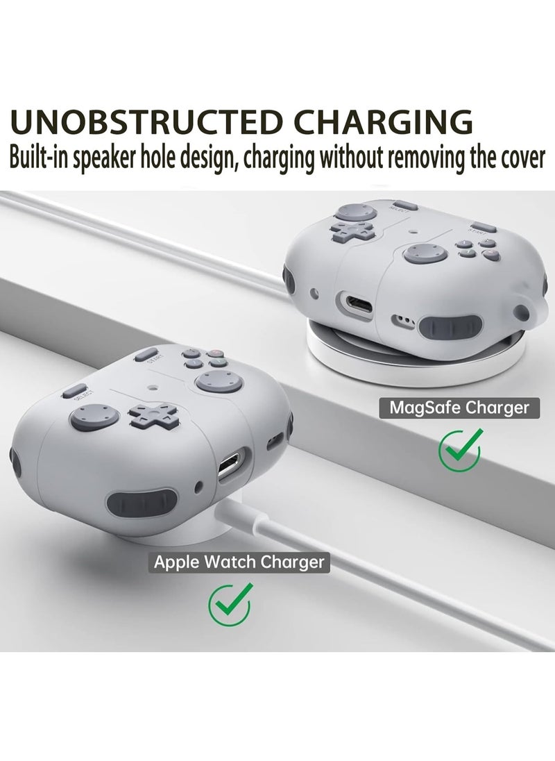 GUDOO - Case for AirPods 4 Case Cover with Keychain,Classic Handheld Game Console Design Shockproof Protective Skin Cover - Image 1