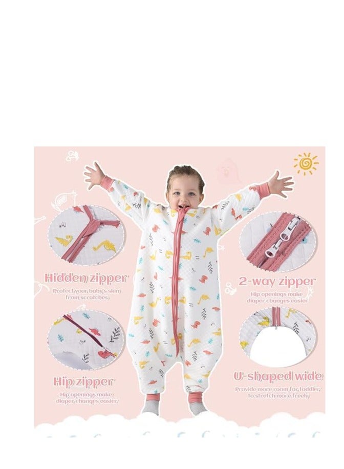 Rightsure 100% Organic Cotton Baby Sleeping Bag, Unisex Swaddle Sleeping Bag, Double Zipper Muslin Baby Sleeping Bag, Long Sleeve Sleeping Bag and Wearable Baby Blanket (Pink, Small)  - Image 3