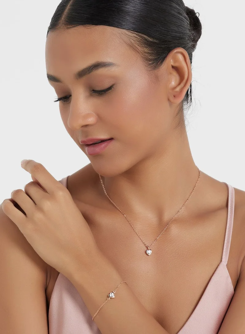 Ted Baker Hannett Crystal Heart Pendant & Bracelet Gift Set