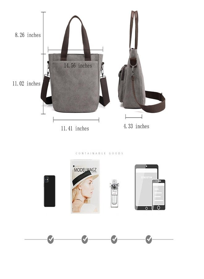 KARRESLY Women's Casual Hobo Shoulder Bag Large Capacity Canvas Tote Purse Daily Messenger Bag Work Shopper Handbag Purse(Z-Blue) - Image 5