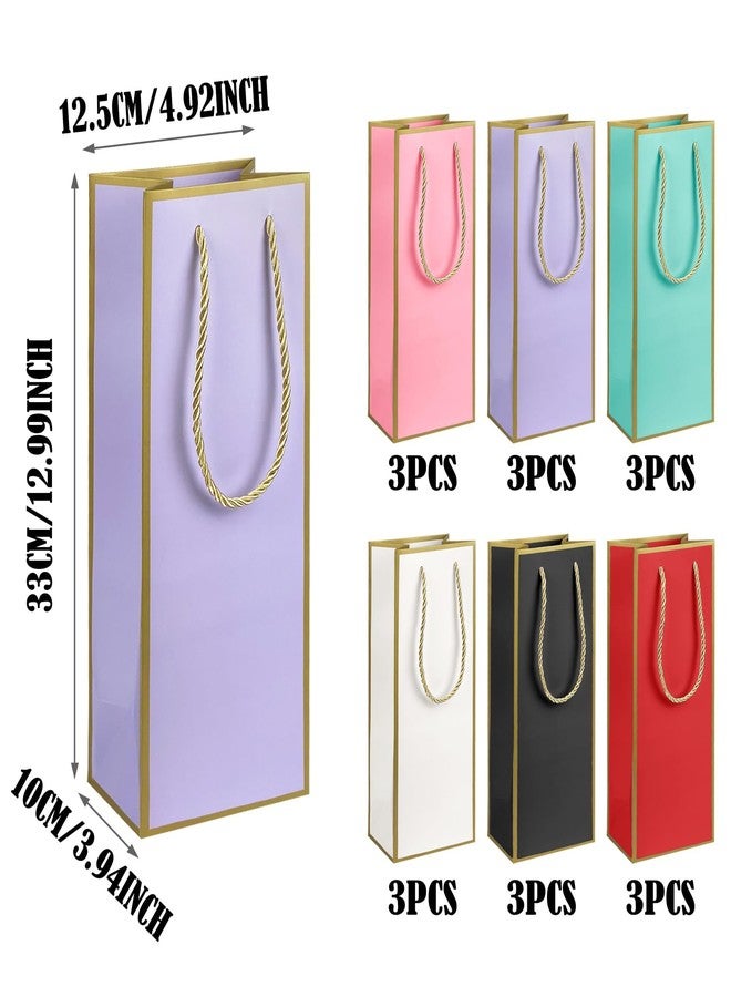 KEEPARTY 18 PCS Wine Gift Bag 5 "x 4" x 13 "Loose Wine Bottle Gift Bag Paper Gift Bag with Handle and Gold Foil Print for Wedding Party Anniversaries - Image 2