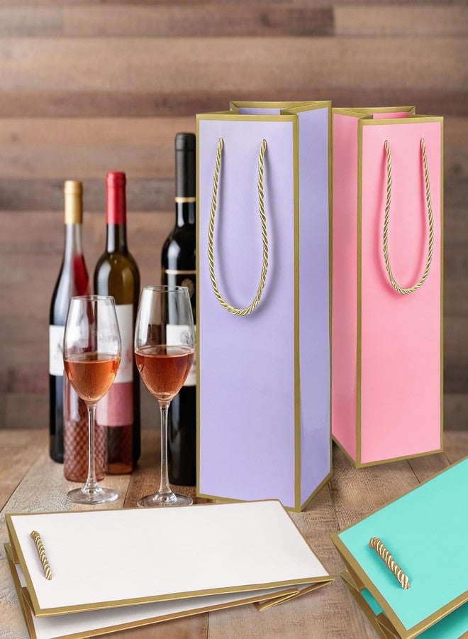 KEEPARTY 18 PCS Wine Gift Bag 5 "x 4" x 13 "Loose Wine Bottle Gift Bag Paper Gift Bag with Handle and Gold Foil Print for Wedding Party Anniversaries - Image 3