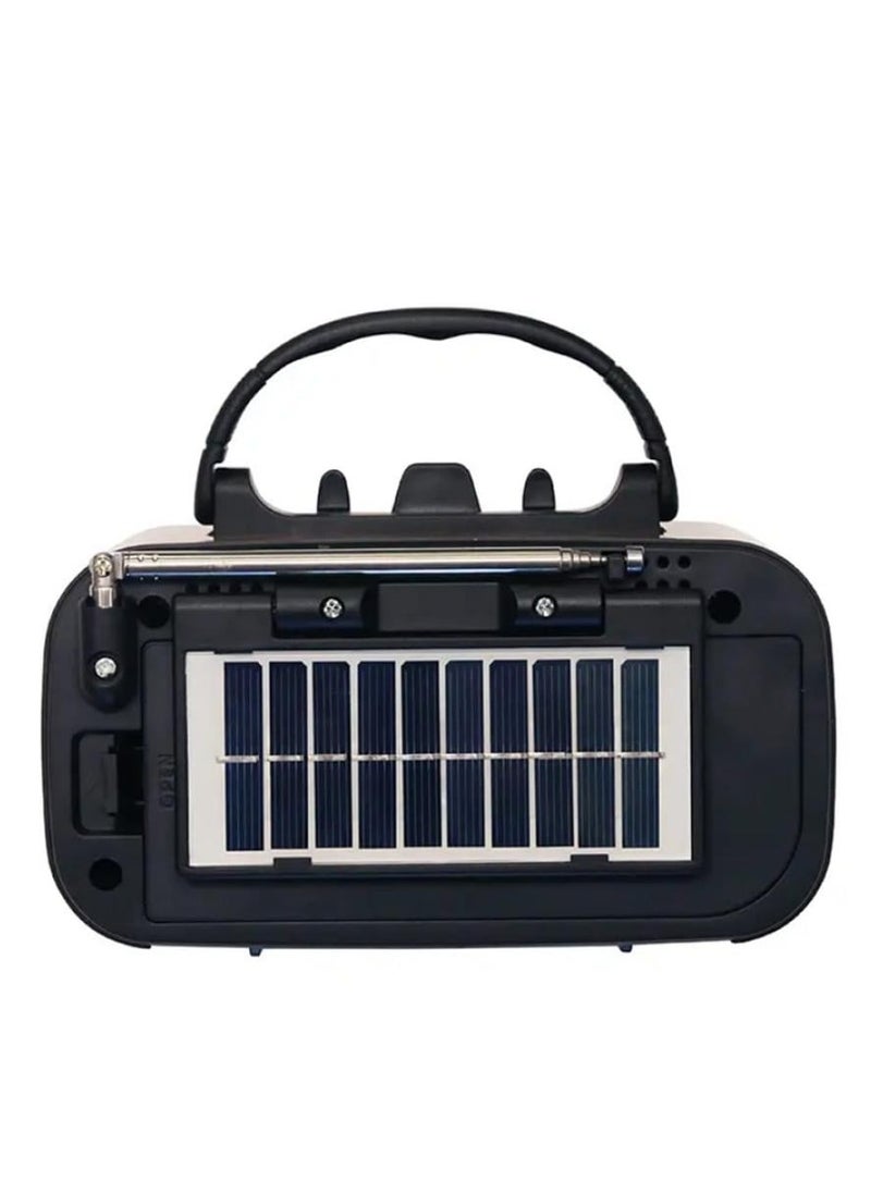 Denx - Rechargeable Radio, Portable Radio AM FM Transistor with Best Sound, Solar/Battery Operated Radio, Support TF Card/USB Playing - Image 1