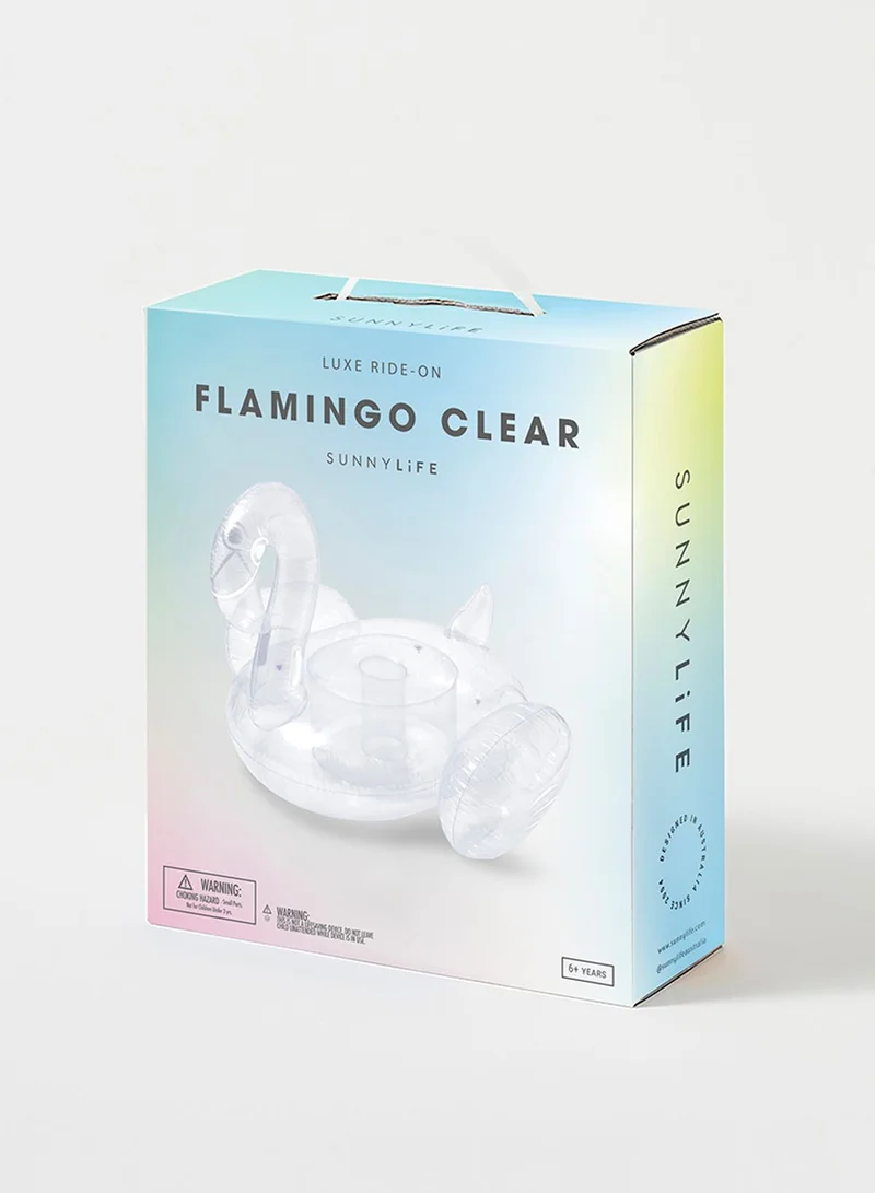 SUNNY LIFE Luxe Clear Flamingo Inflatable Pool Float