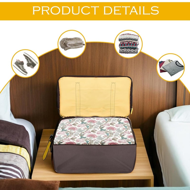Kuber Industries UnderBed Storage Bags for Clothes Winter Wrap up Storage Cover for Bedding Blanket Bedsheet Organizer Yellow Brown - Image 4