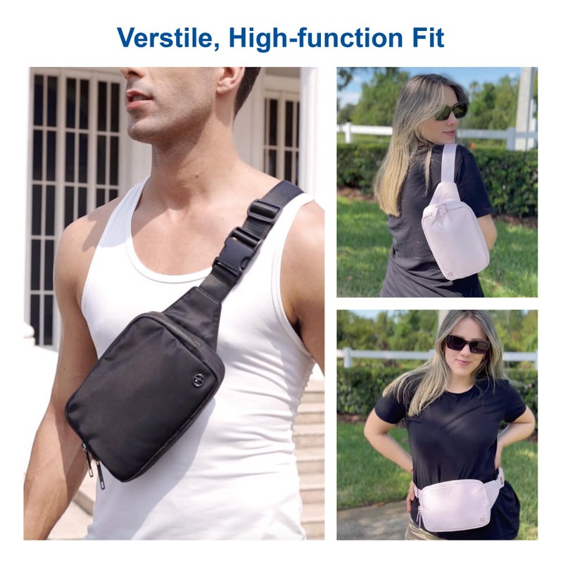 Pander Belt Bag Large 2L, Nylon Fanny Pack Purse for Women and Men with Adjustable Strap, Black Onyx - Image 3