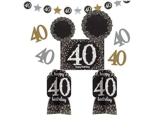 Amscan Sparkling Celebration 40 Room Decorating Kit in Various Size (10', 12", 10" & 14") - 1 Pc. | Perfect for Memorable Milestones and Unforgettable Events - Image 5