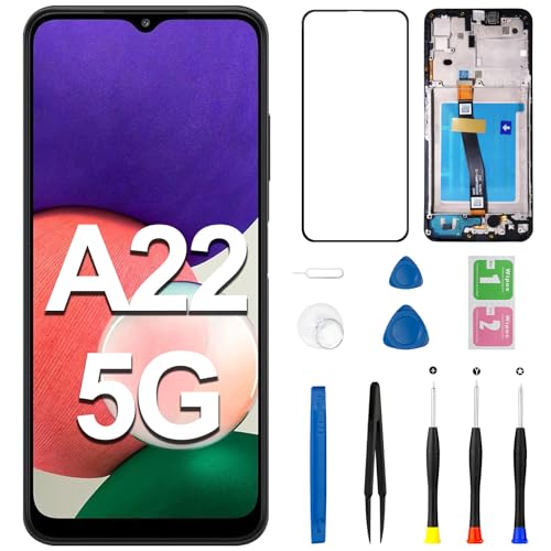FOOBONG for Samsung Galaxy A22 5G Screen Replacement with Frame with Ear Speaker Side Volume Button Vibration Motor A226B A226BR Touch Display Incell LCD Digitizer with Repair Kits - Image 1