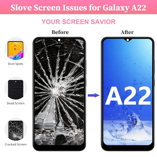 FOOBONG for Samsung Galaxy A22 5G Screen Replacement with Frame with Ear Speaker Side Volume Button Vibration Motor A226B A226BR Touch Display Incell LCD Digitizer with Repair Kits - Image 4