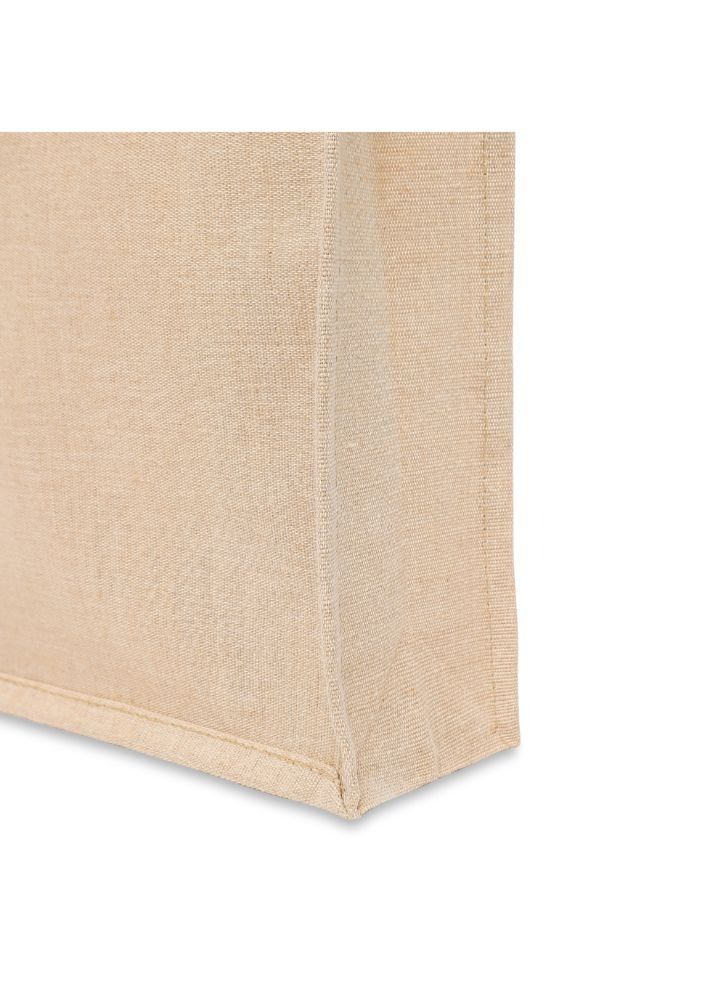 BYFT Laminated Juco Tote Bags with Gusset (Natural) Reusable Eco Friendly Shopping Bag (33.02 x 10.16 x 33.02 Cm) Set of 6 Pcs - Image 3