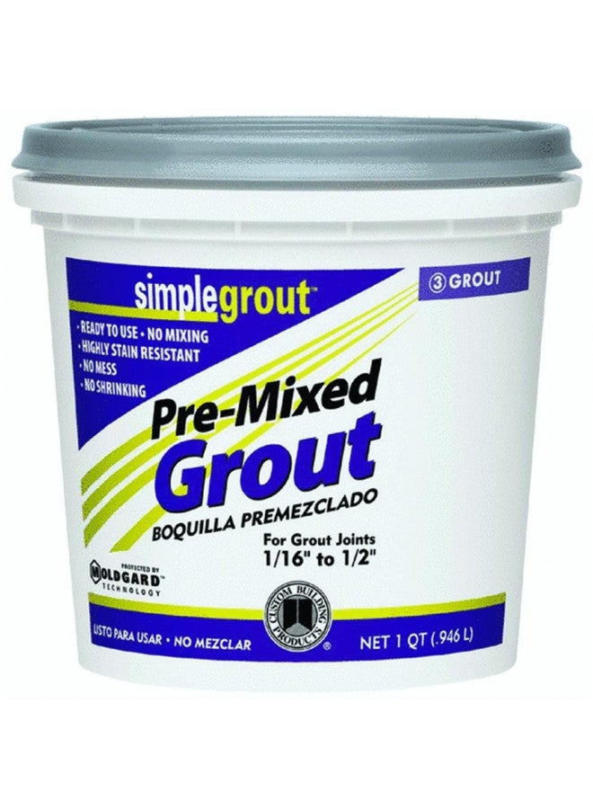 Custom CUSTOM-PMG381QT-1, Bright White PMG381QT 1-Quart Simple Premium Grout, 32 Fl Oz