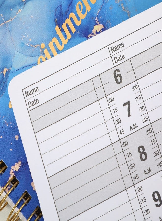بولوما دفتر مواعيد بولوما - مخطط مواعيد الصالون، 11.5 بوصة × 4.7 بوصة، مخطط غير مؤرخ بعمودين، من 6 صباحًا إلى 9 مساءً، تجليد حلزوني مزدوج، 200 صفحة، دفتر مواعيد صالون تصفيف الشعر - أزرق - Image 5