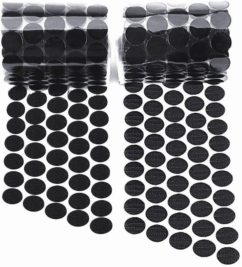 Royalkart®200 Pcs Self Adhesive Black Hook and Loop Round Dots 18mm (3/4 inch), Waterproof Sticky Glue Fastener Suitable for School Classroom, Office, Home (Sticky Back Coins) - Image 2