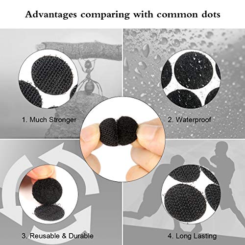 Royalkart®200 Pcs Self Adhesive Black Hook and Loop Round Dots 18mm (3/4 inch), Waterproof Sticky Glue Fastener Suitable for School Classroom, Office, Home (Sticky Back Coins) - Image 5