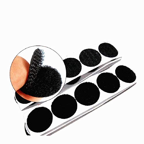 Royalkart®200 Pcs Self Adhesive Black Hook and Loop Round Dots 18mm (3/4 inch), Waterproof Sticky Glue Fastener Suitable for School Classroom, Office, Home (Sticky Back Coins) - Image 3