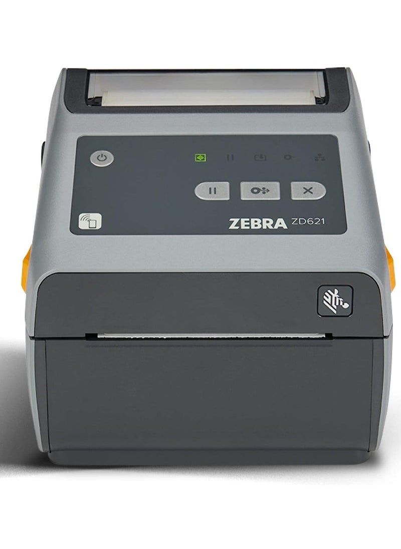 ZEBRA - ZEBRA ZD621 Direct Thermal Desktop Printer 300 dpi Print Width 4-inch USB Serial Ethernet ZD6A043-D01F00EZ - Image 1