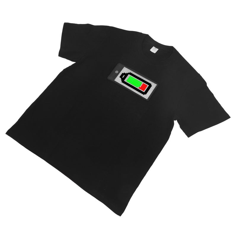 LED Glowing T Shirt: 512-Point LED Array, Bluetooth APP Programmable - Customizable Dynamic/Static Displays, 1500mAh Battery for Holiday Parties, Concerts, Performances - Image 2