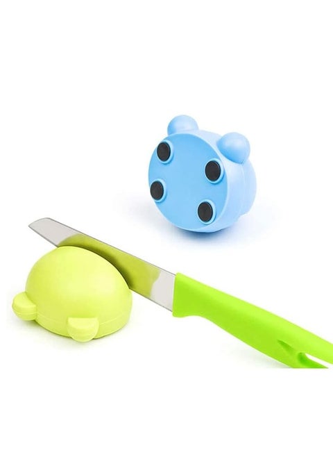Mini Knife Sharpener, Cartoon Bear Kitchen Sharpening Stone, Manual Handle Knife Sharpener, Sharpening and Restoring Kitchen Knives Multicolour