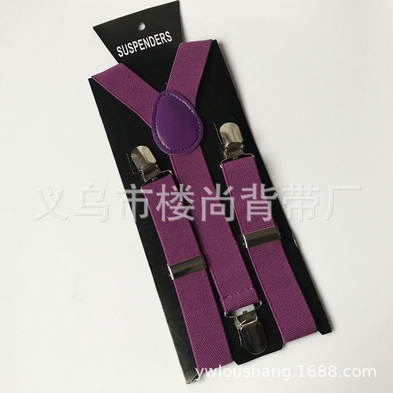 Supply Solid Color Children'S Suspender Clip Baby Suspenders 3 Clips Y-Shaped Performance Clothing Matching Suspender - Image 1