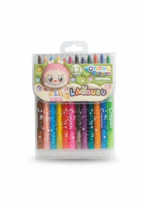 ألوان شمع دوارة 12 لون بتصميم مستوحى من لابوبو