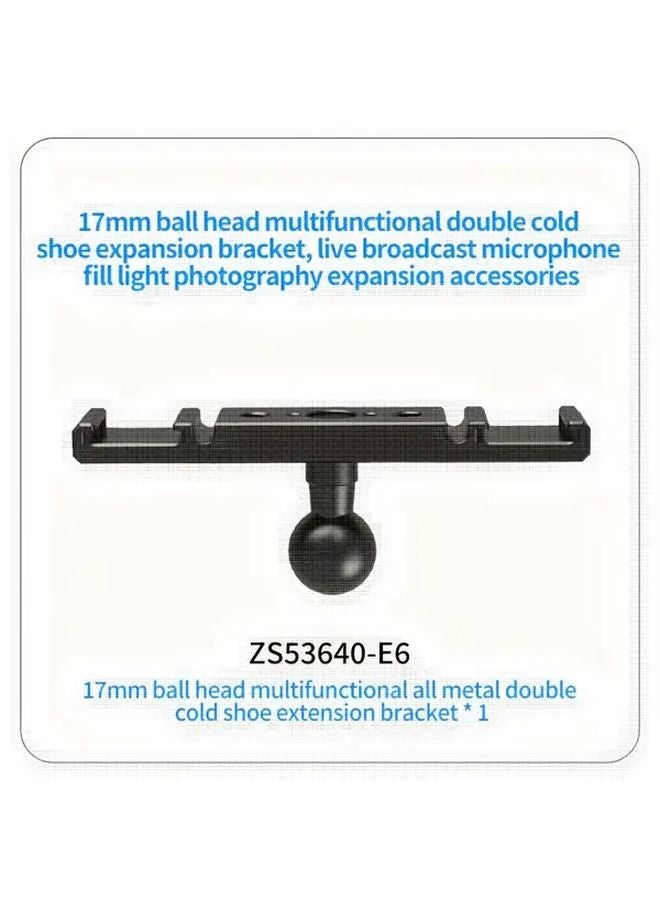 Heavy Duty Aluminum Alloy Dual Cold Shoe Mount Bracket ZS53640 E6 For DSLR Camera Microphone Light - Image 1