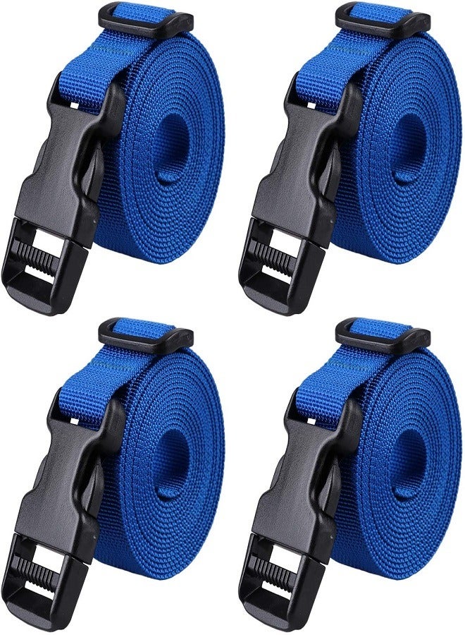 Luggage belt/Strap Buckle Packing Straps Adjustable 1-Inch Belt (Blue (4-PCS) - Image 1