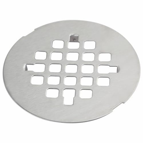 HIDROP Brushed Nickel Snap-in Shower Floor Drain Cover,Hidrop 4-1/4" OD Round Shower Strainer Grid, Easy-to-Install Replacement Cover Stainless Steel - Image 1