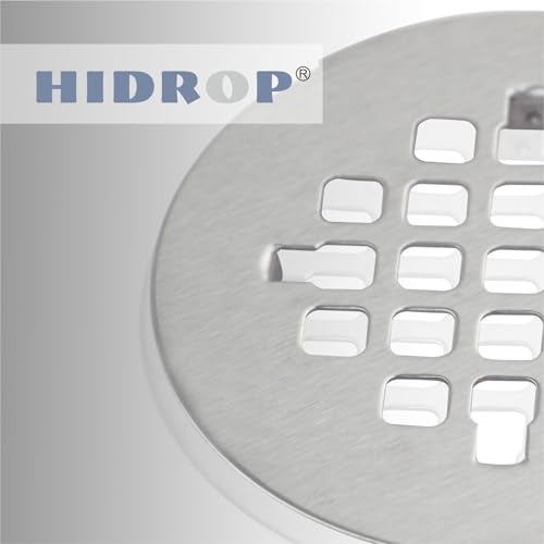 HIDROP Brushed Nickel Snap-in Shower Floor Drain Cover,Hidrop 4-1/4" OD Round Shower Strainer Grid, Easy-to-Install Replacement Cover Stainless Steel - Image 3