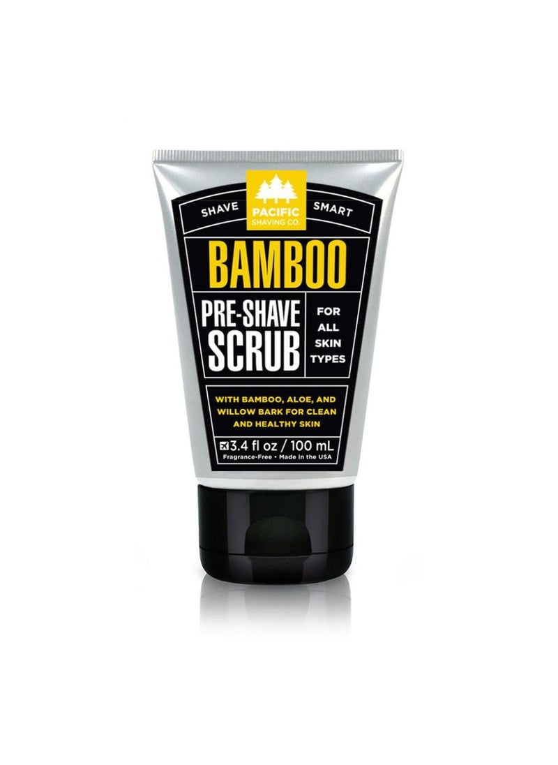 pacific shaving company - Pacific Shaving Company Bamboo Pre-Shave Scrub - Exfoliating Face Scrub & Cleanser - Daily Face Wash for Men with Aloe Vera & Willow Bark Extract - Soothes, Moisturizes & Controls Blemishes (3 Oz) - Image 1