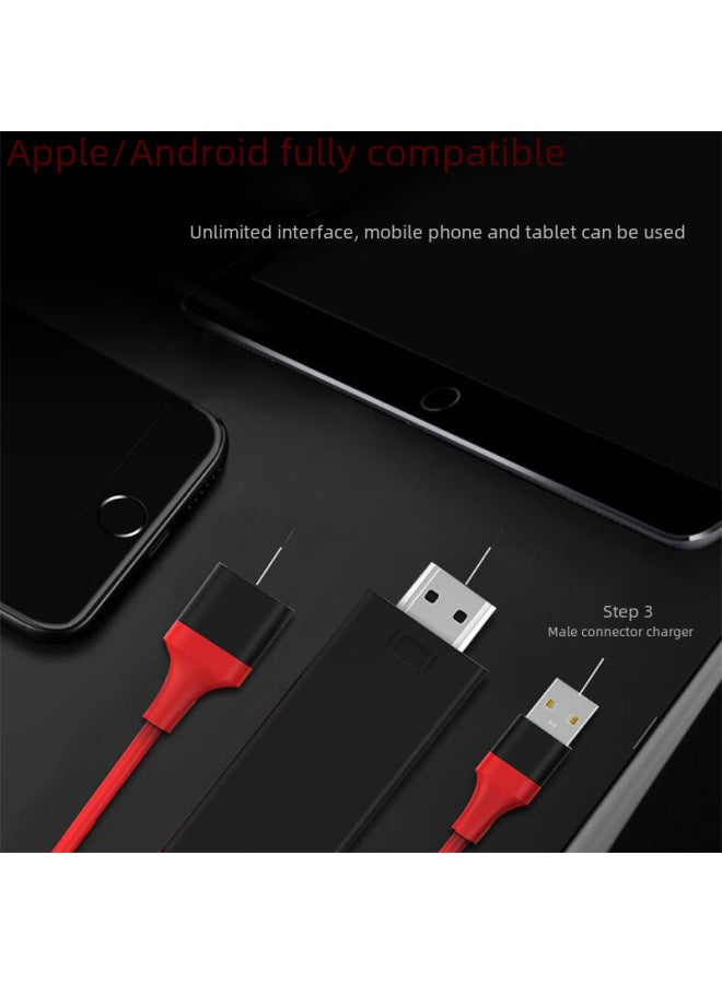 نيوترل كابل شاشة عالمي من نوع سي إلى إتش دي إم آي، متوافق مع أبل وأندرويد وهواوي، كابل نقل الشاشة عبر يو إس بي، كابل محول بدقة 1080، كابل شاشة موحد - Image 3