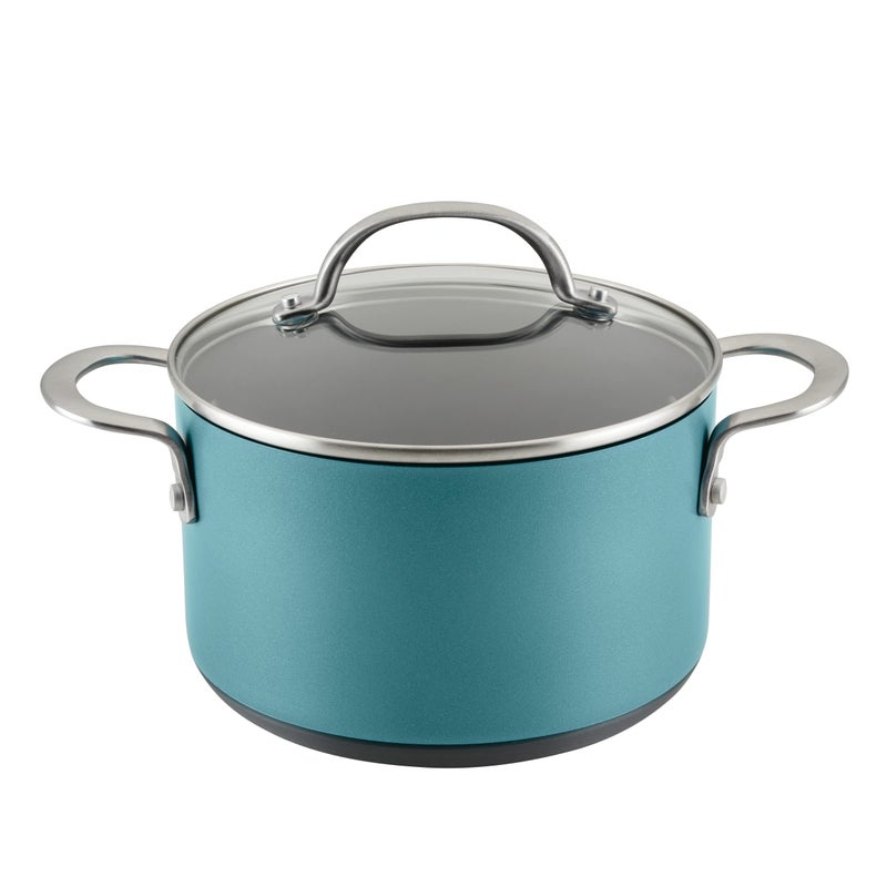 Anolon Achieve Hard Anodized Nonstick Saucepot with Lid 4 Quart Teal