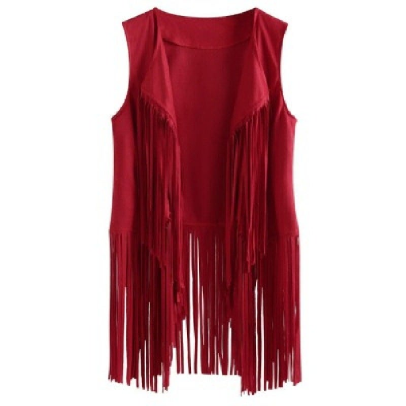 2022 Fashionable European Style Spring Summer Womens Fringed Slimming Vest No Sleeves Trendy Slim Fit Coat From China Black  - Image 2