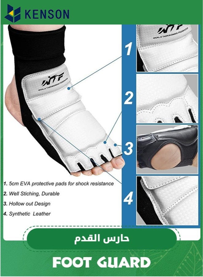 KENSON Taekwondo Foot Protector Gear, Ankle Brace Support Pad Feet Guard for MMA UFC Martial Arts Fight Training Sparring Kung Fu Kickboxing,Tae Kwon Do Feet Protective TKD Foot Gear for Men Women Kids  - Image 2