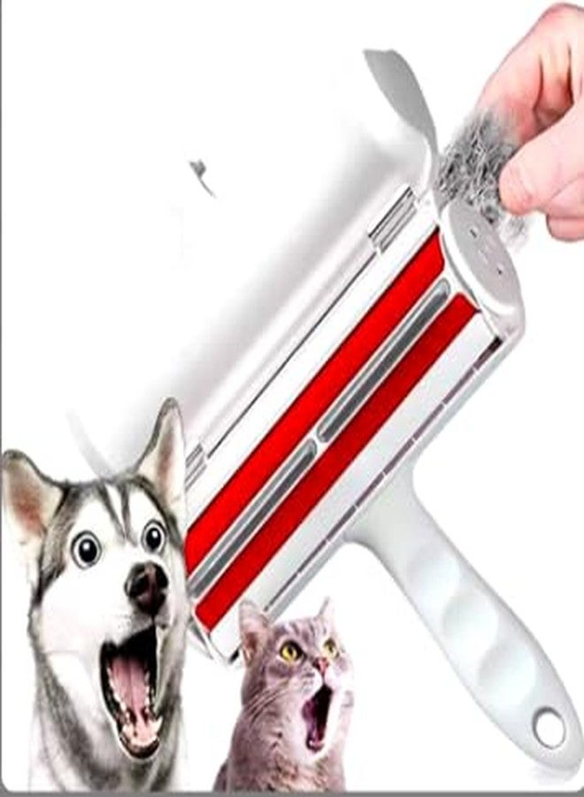 Reusable Pet Hair Removal Brush, Self-Cleaning Base, for Clothes and Furniture, Pet Lint Roller Remover - Image 1