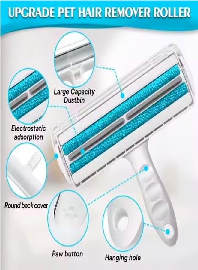 Reusable Pet Hair Removal Brush, Self-Cleaning Base, for Clothes and Furniture, Pet Lint Roller Remover - Image 2