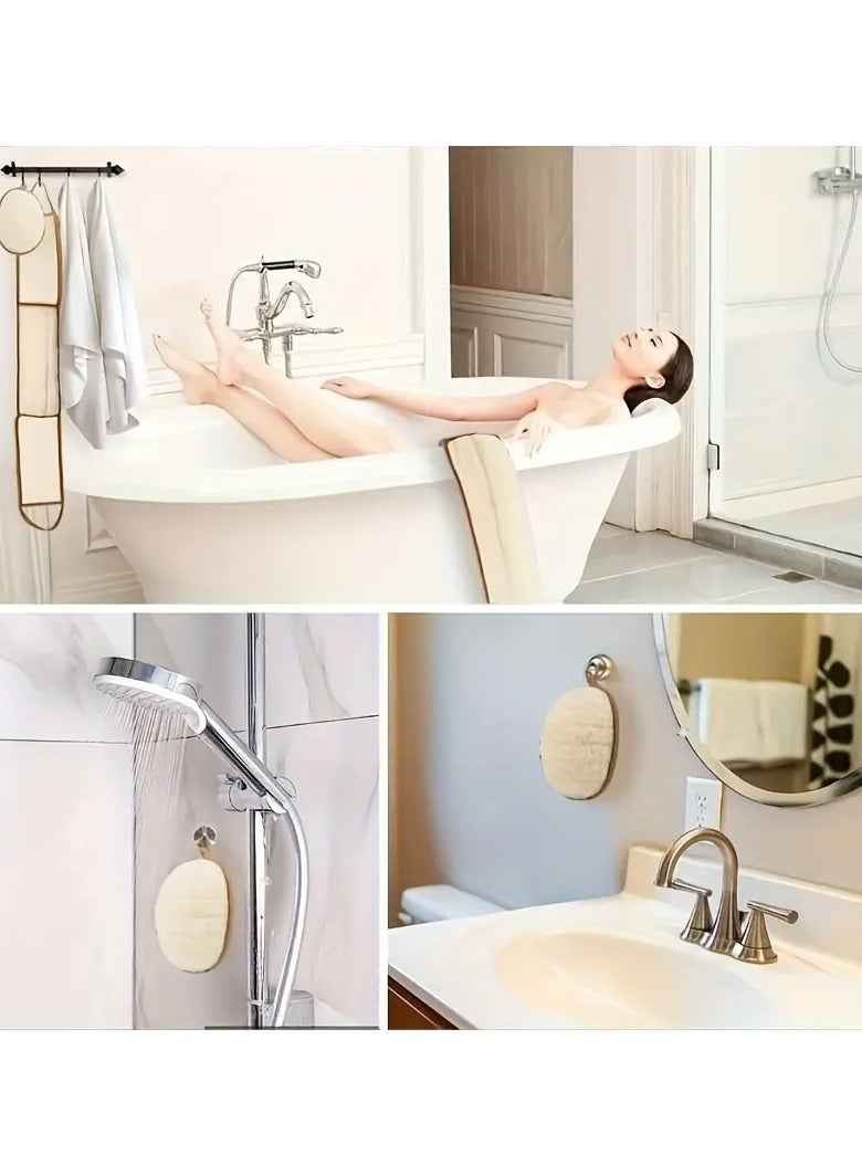 Ucanbe 2pcs Natural Exfoliating Loofah Pad Sponge - Handheld Body Scrubber, Gentle Skin Cleanser for Deep Exfoliation - Image 5